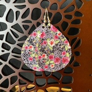 Floral Animal Print Earrings